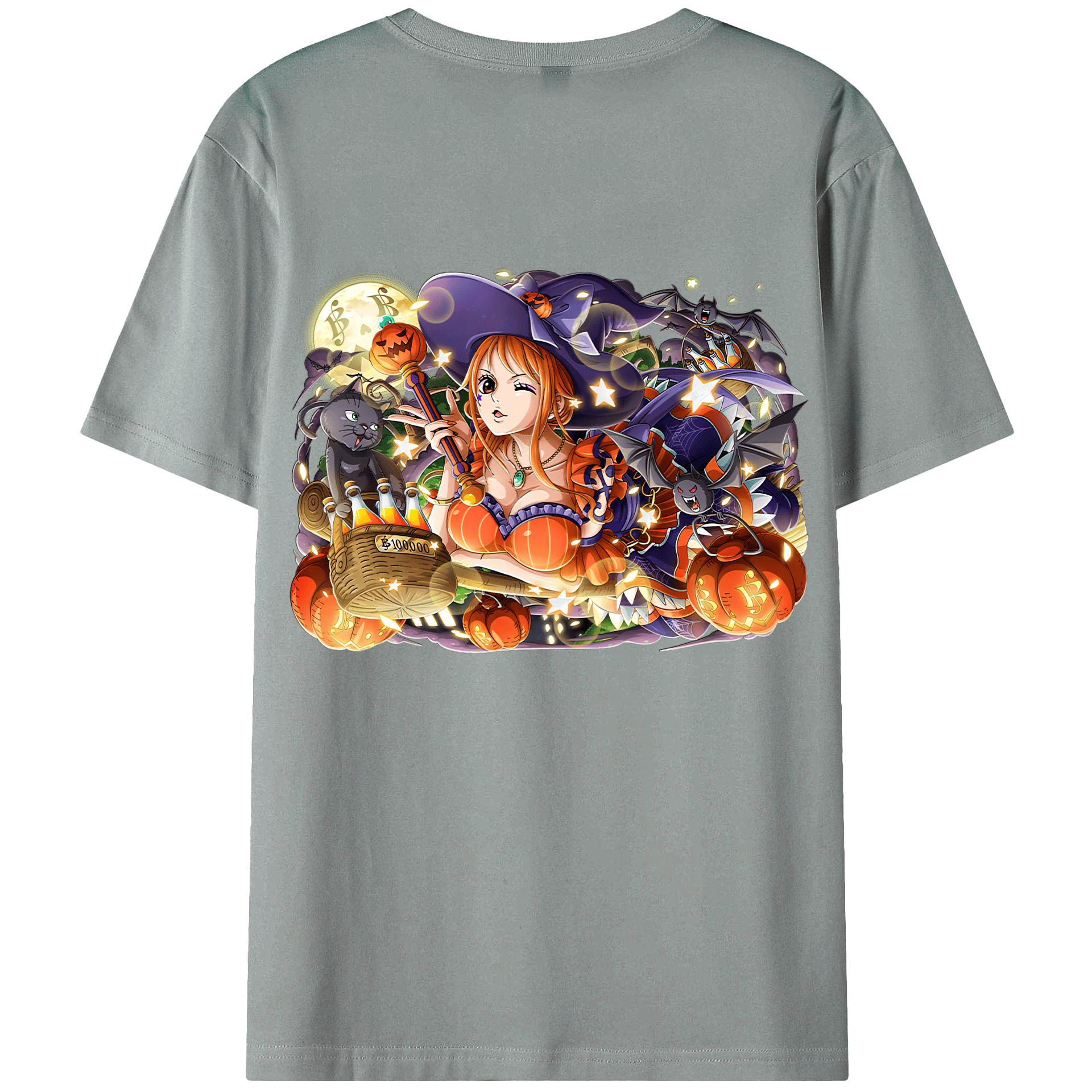 （画像用） ワンピース ナミ ONE PIECE Nami 綿100％ メンズ半袖Tシャツ（バックプリント） 通気性